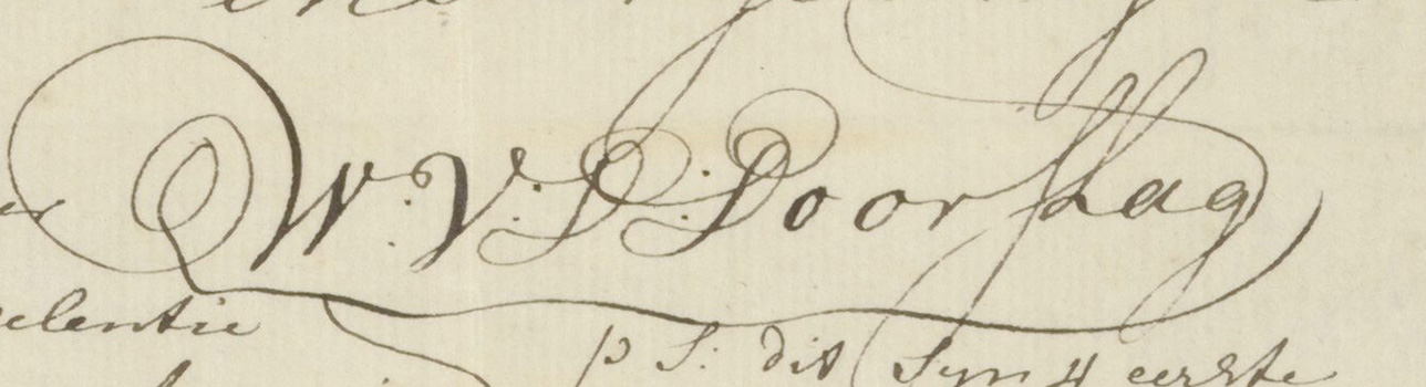 Handtekening van Wilhelmina van den Doorslag