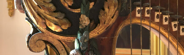 Fragment van de snaren van een harp