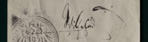 Handtekening van Wilhelm II op de abdicatie