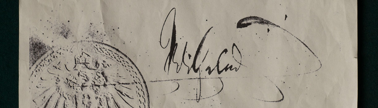 Handtekening van Wilhelm II op de abdicatie