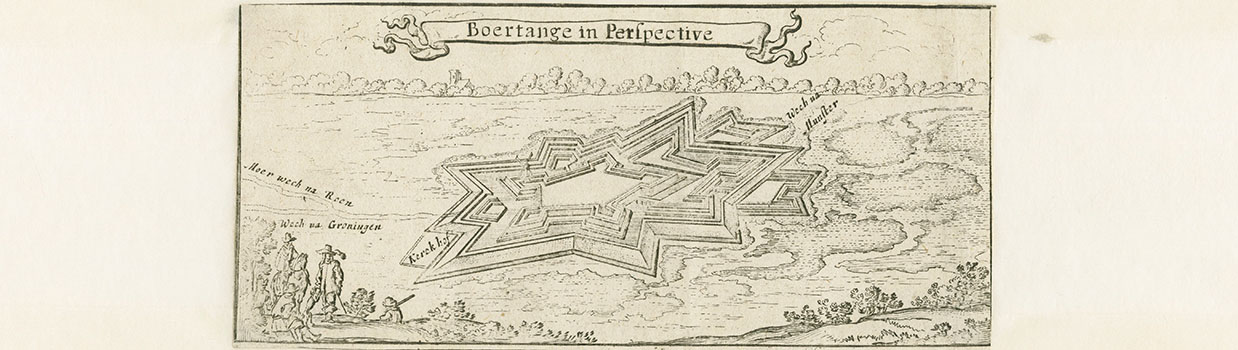 Perspectieftekening van een vesting