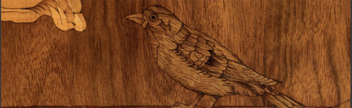 Een vogeltje van marqueterie