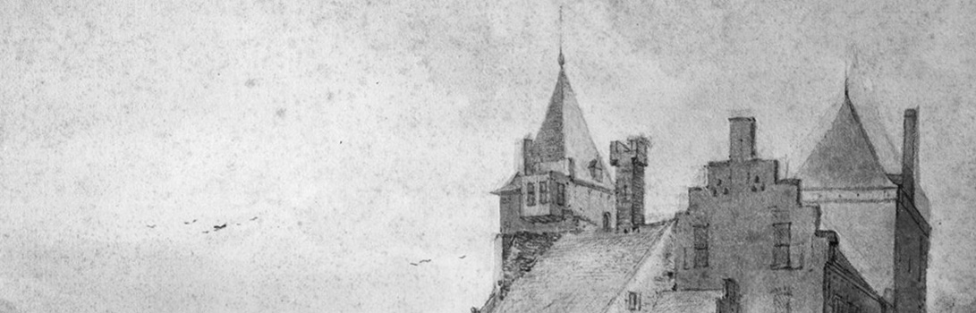 het dak van het kasteel voor de brand