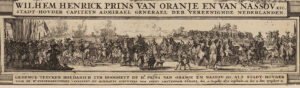 Gravure van het binnenhalen van Willem III