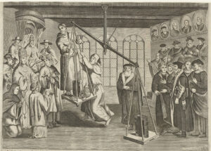De bijbel op de weegschaal, ca. 1560. In een interieur wordt op een grote weegschaal de bijbel gewogen tegen het gewicht van de symbolen van de Roomse kerk. Aan de zijde van de bijbel, rechts, staat de groep kerkhervormers waaronder Jan Hus, Martin Luther en Johannes Calvijn. Links de vertegenwoordigers van de katholieke kerk: paus (Alexander?), kardinalen, bisschop, priester, non, misdienaar en pelgrim. Twee monniken proberen tevergeefs de weegschaal naar hun kant door te doen slaan.